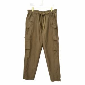 Vince NWT Brown Natural Linen Cotton Blend Drawstring Side Pockets Combat Pants